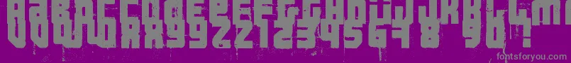 3ThehardWayRmxfenotype-fontti – harmaat kirjasimet violetilla taustalla