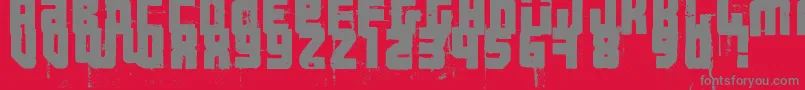 3ThehardWayRmxfenotype-Schriftart – Graue Schriften auf rotem Hintergrund