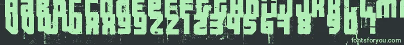 3ThehardWayRmxfenotype-fontti – vihreät fontit mustalla taustalla