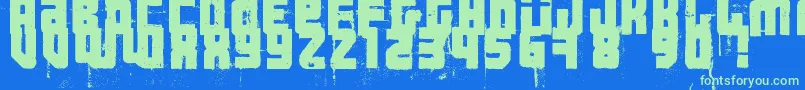 3ThehardWayRmxfenotype-fontti – vihreät fontit sinisellä taustalla