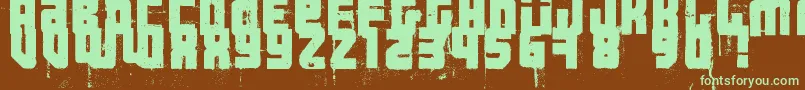 3ThehardWayRmxfenotype Font – Green Fonts on Brown Background