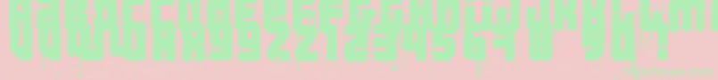 Fonte 3ThehardWayRmxfenotype – fontes verdes em um fundo rosa