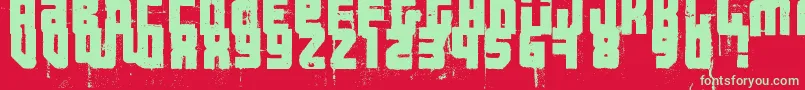 3ThehardWayRmxfenotype-fontti – vihreät fontit punaisella taustalla