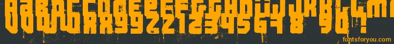 Шрифт 3ThehardWayRmxfenotype – оранжевые шрифты на чёрном фоне