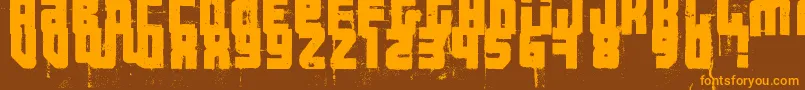 3ThehardWayRmxfenotype-Schriftart – Orangefarbene Schriften auf braunem Hintergrund