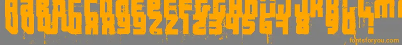 フォント3ThehardWayRmxfenotype – オレンジの文字は灰色の背景にあります。