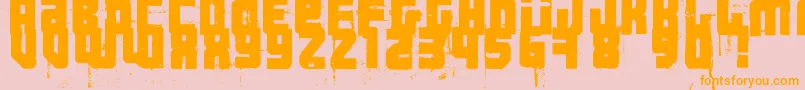 3ThehardWayRmxfenotype-Schriftart – Orangefarbene Schriften auf rosa Hintergrund