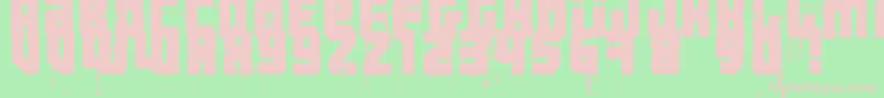 フォント3ThehardWayRmxfenotype – 緑の背景にピンクのフォント