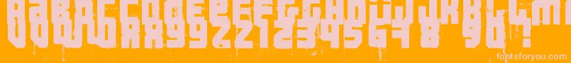 3ThehardWayRmxfenotype-fontti – vaaleanpunaiset fontit oranssilla taustalla