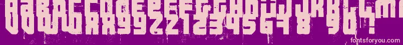 3ThehardWayRmxfenotype-fontti – vaaleanpunaiset fontit violetilla taustalla