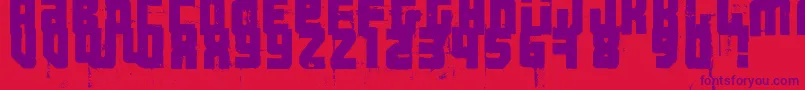 フォント3ThehardWayRmxfenotype – 赤い背景に紫のフォント