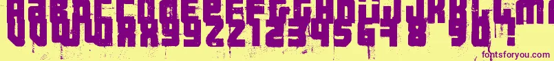 Шрифт 3ThehardWayRmxfenotype – фиолетовые шрифты на жёлтом фоне