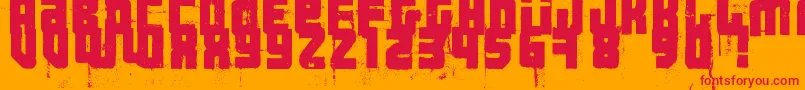 3ThehardWayRmxfenotype-Schriftart – Rote Schriften auf orangefarbenem Hintergrund