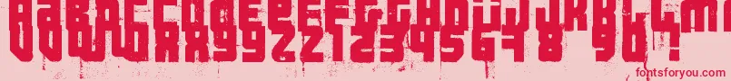 3ThehardWayRmxfenotype-fontti – punaiset fontit vaaleanpunaisella taustalla