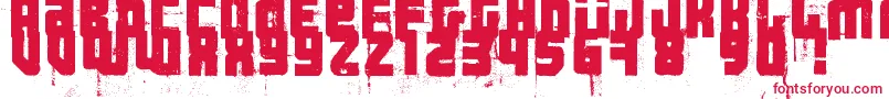 Шрифт 3ThehardWayRmxfenotype – красные шрифты на белом фоне