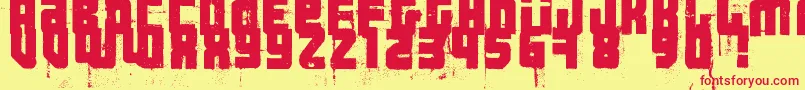3ThehardWayRmxfenotype-Schriftart – Rote Schriften auf gelbem Hintergrund