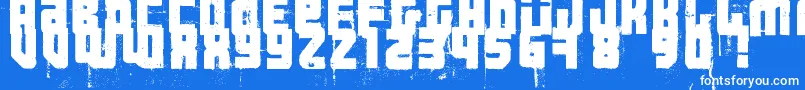 Шрифт 3ThehardWayRmxfenotype – белые шрифты на синем фоне