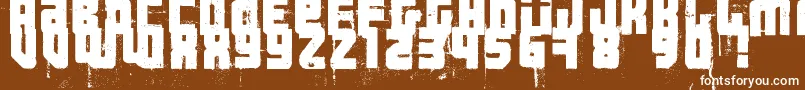 Шрифт 3ThehardWayRmxfenotype – белые шрифты на коричневом фоне