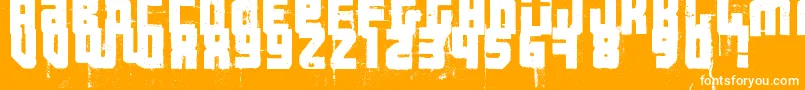 Шрифт 3ThehardWayRmxfenotype – белые шрифты на оранжевом фоне