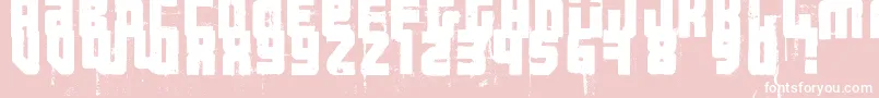 3ThehardWayRmxfenotype-fontti – valkoiset fontit vaaleanpunaisella taustalla