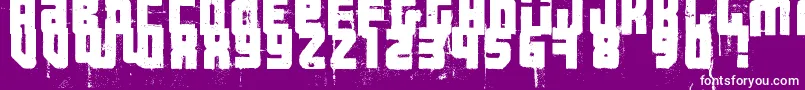 3ThehardWayRmxfenotype-fontti – valkoiset fontit violetilla taustalla