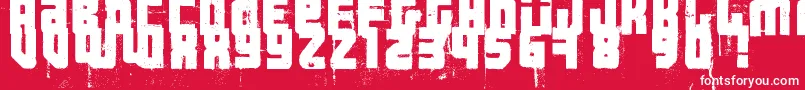 3ThehardWayRmxfenotype-Schriftart – Weiße Schriften auf rotem Hintergrund