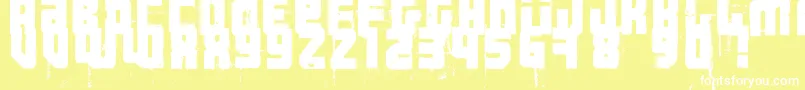 3ThehardWayRmxfenotype-fontti – valkoiset fontit keltaisella taustalla