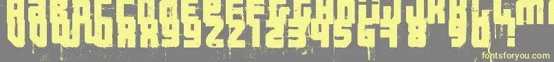 フォント3ThehardWayRmxfenotype – 黄色のフォント、灰色の背景