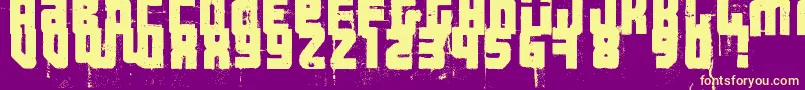 Шрифт 3ThehardWayRmxfenotype – жёлтые шрифты на фиолетовом фоне