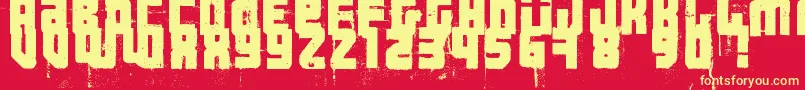 Шрифт 3ThehardWayRmxfenotype – жёлтые шрифты на красном фоне