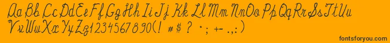 Tiaolga1 Font – Black Fonts on Orange Background