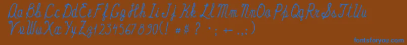 Tiaolga1 Font – Blue Fonts on Brown Background