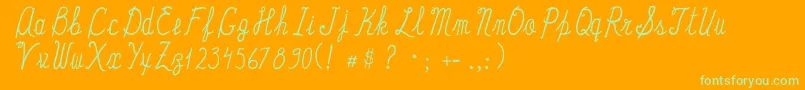 Tiaolga1 Font – Green Fonts on Orange Background