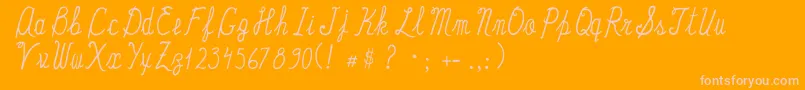 Tiaolga1 Font – Pink Fonts on Orange Background