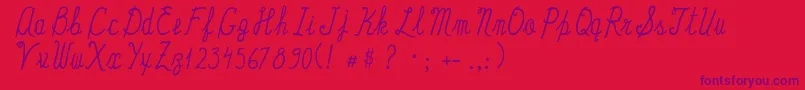 Tiaolga1 Font – Purple Fonts on Red Background