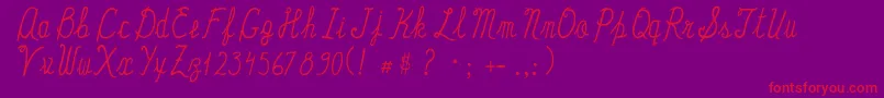 Tiaolga1-Schriftart – Rote Schriften auf violettem Hintergrund