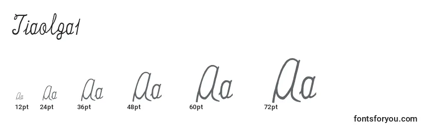 Размеры шрифта Tiaolga1