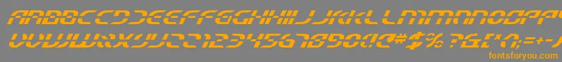 フォントStarfbv2i – オレンジの文字は灰色の背景にあります。