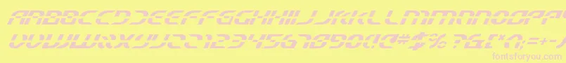 Starfbv2i-Schriftart – Rosa Schriften auf gelbem Hintergrund