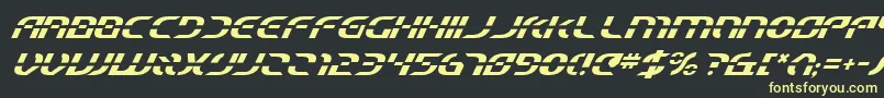 フォントStarfbv2i – 黒い背景に黄色の文字