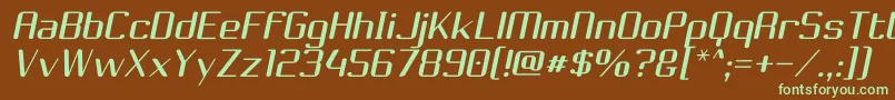 Шрифт ChoktoffOblique – зелёные шрифты на коричневом фоне
