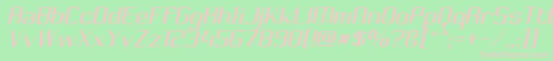 Czcionka ChoktoffOblique – różowe czcionki na zielonym tle