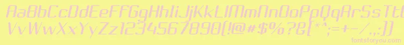 ChoktoffOblique-Schriftart – Rosa Schriften auf gelbem Hintergrund