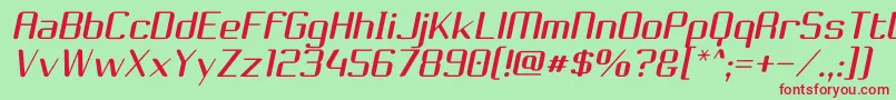 ChoktoffOblique-fontti – punaiset fontit vihreällä taustalla
