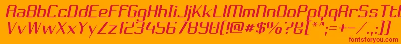 フォントChoktoffOblique – オレンジの背景に赤い文字
