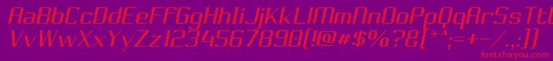 フォントChoktoffOblique – 紫の背景に赤い文字
