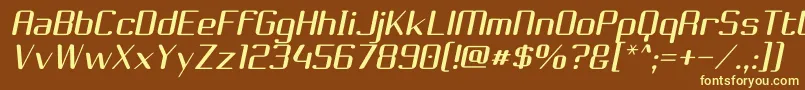 Шрифт ChoktoffOblique – жёлтые шрифты на коричневом фоне