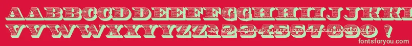 10Bucks Font – Green Fonts on Red Background