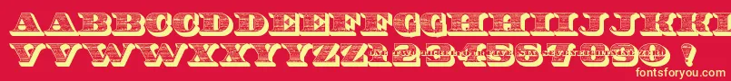 10Bucks Font – Yellow Fonts on Red Background