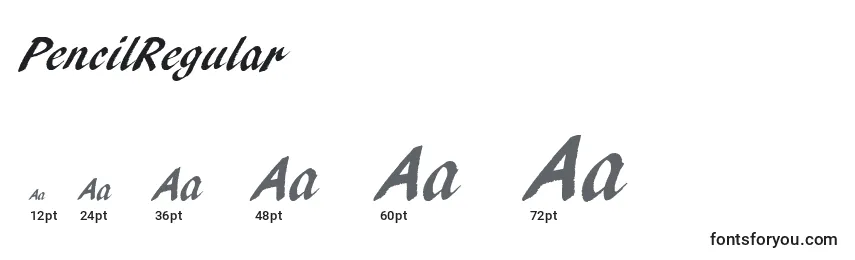 PencilRegular Font Sizes